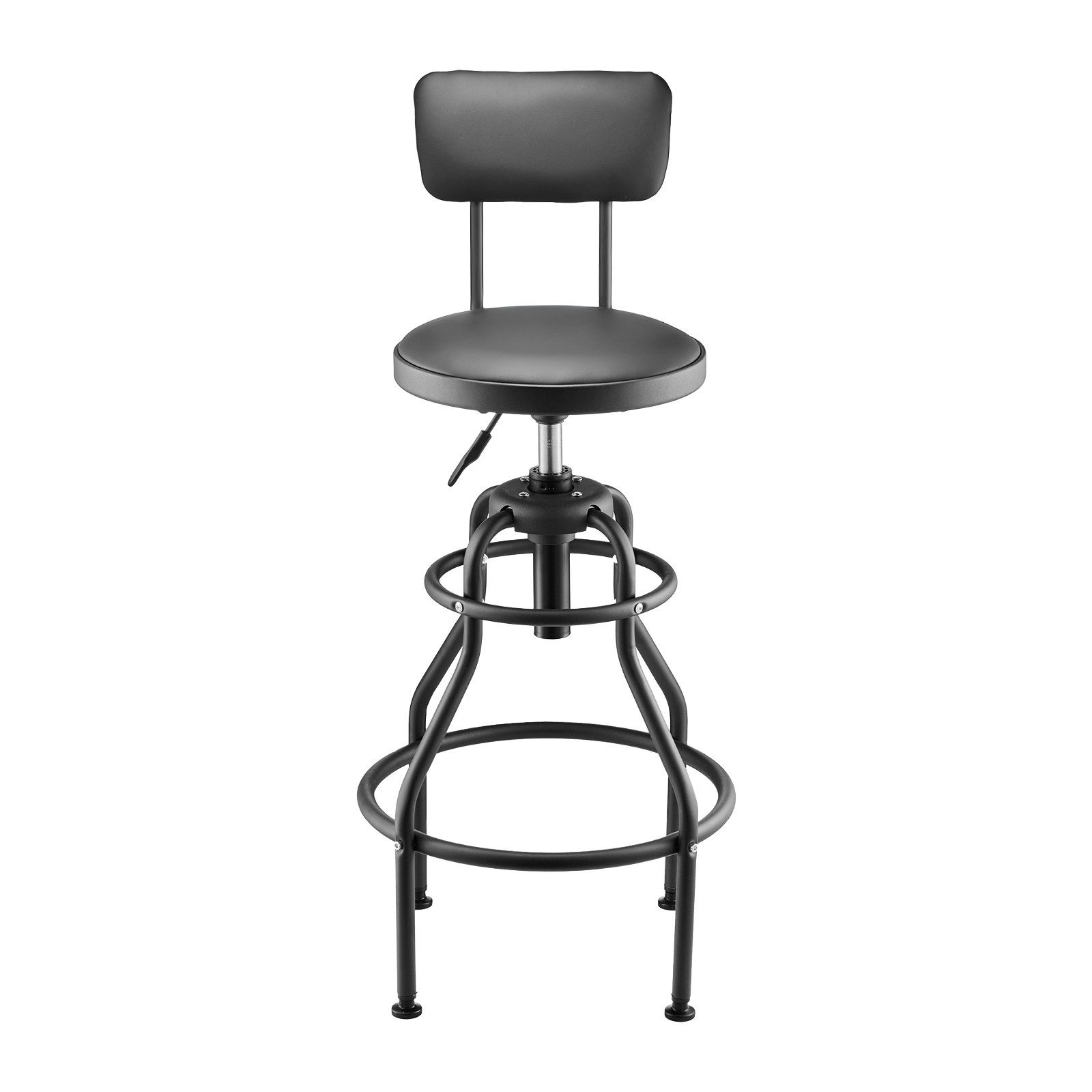 Garage Creeper Roller - Shop Stool with Backrest, Pneumatic Garage