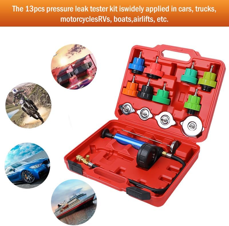 14-Piece Cooling System Pressu - Radiator Pressure Tester reseña y precio