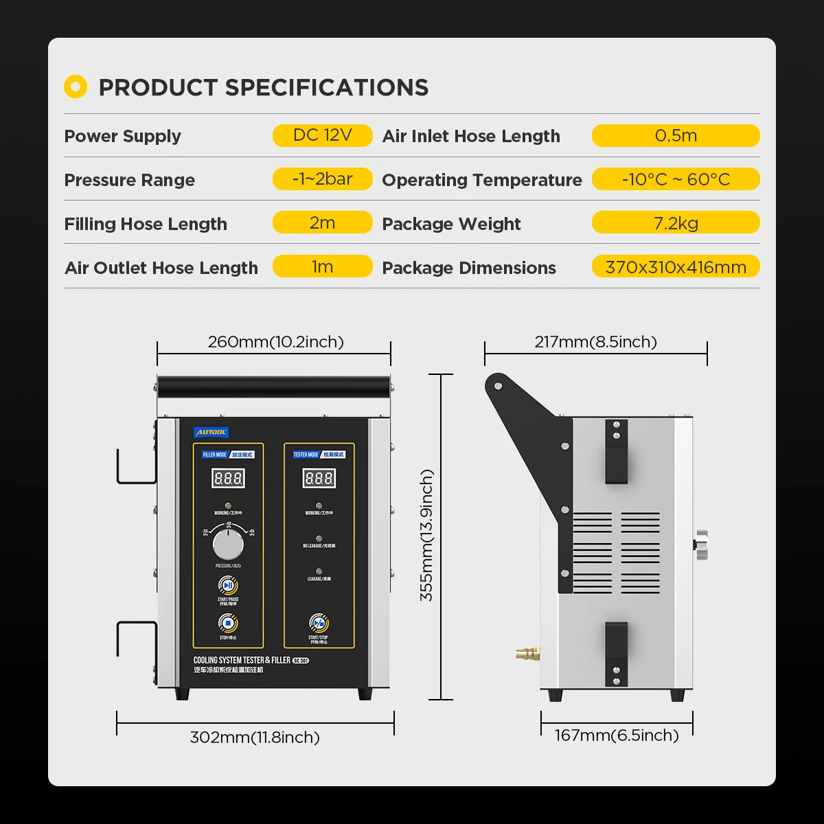 AUTOOL SC301 Vehicle Tools Kit - Radiator Pressure Tester reseña y precio